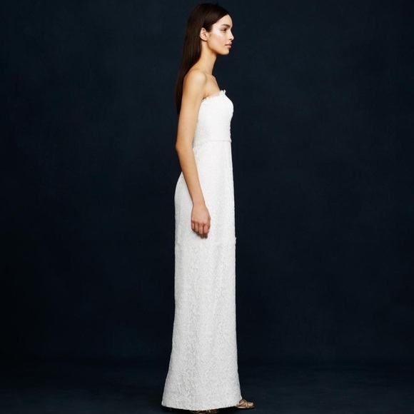 J.Crew Ivory Lace Eyelash Feminine Wedding Dress - Picture 3 of 8